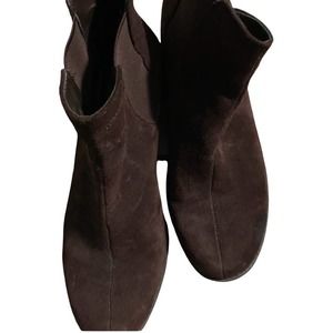 Anne Klein Brown Suede Ankle Booties Size 9